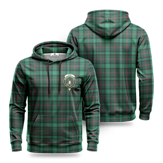 Ross Hunting Modern Tartan Crest Hoodie 1500