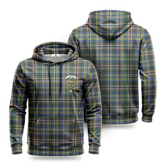 Scott Green Modern Tartan Crest Hoodie