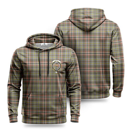 Scott Green Weathered Tartan Crest Hoodie 1500