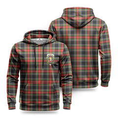 Stewart Black Tartan Crest Hoodie