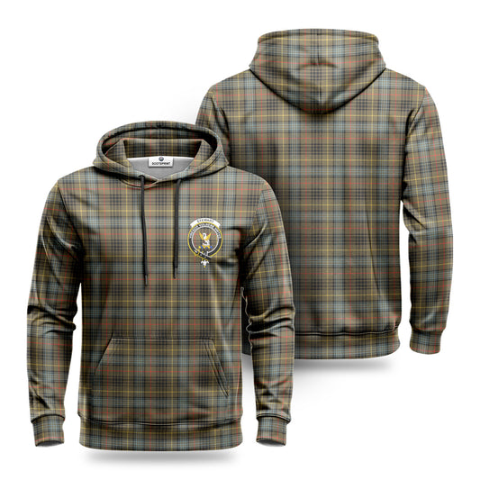 Stewart Hunting Weathered Tartan Crest Hoodie 1500