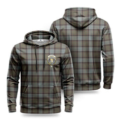 Stewart Old Weathered Tartan Crest Hoodie