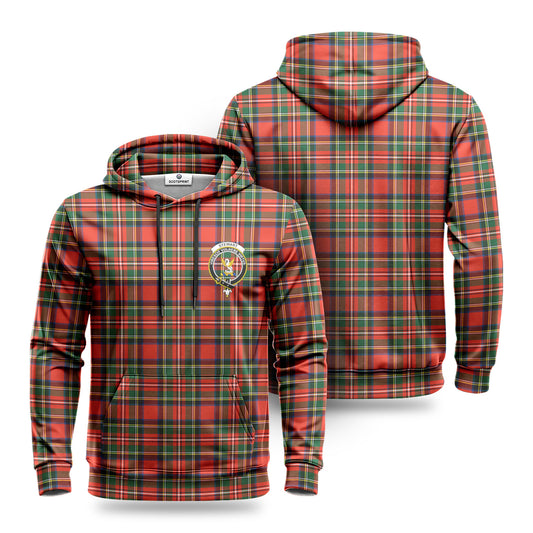 Stewart Royal Modern Tartan Crest Hoodie 1500