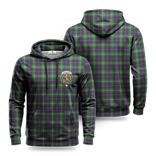 Sutherland Modern Tartan Crest Hoodie 1500