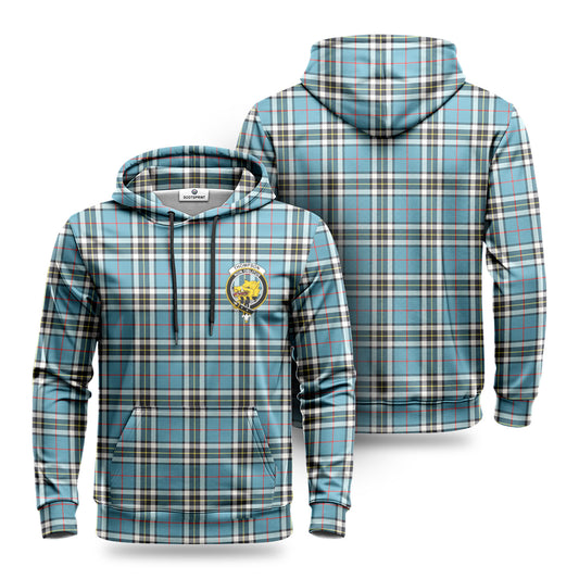 Thompson Blue Tartan Crest Hoodie 1500