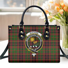 Buchan Modern Tartan Crest Leather Handbag