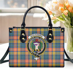 Buchanan Ancient Tartan Crest Leather Handbag