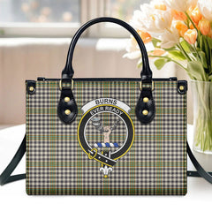 Burns Check Tartan Crest Leather Handbag