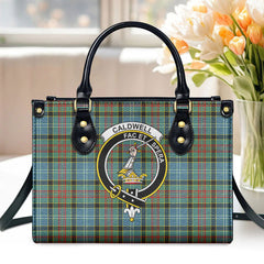 Caldwell Tartan Crest Leather Handbag