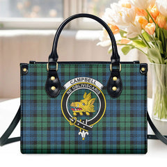 Campbell Ancient 02 Tartan Crest Leather Handbag