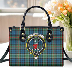 Colquhoun Ancient Tartan Crest Leather Handbag