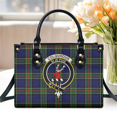 Colquhoun Modern Tartan Crest Leather Handbag