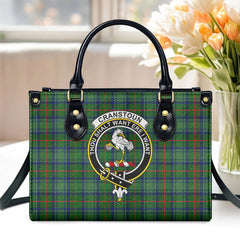 Cranstoun Tartan Crest Leather Handbag