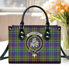 Dalrymple Tartan Crest Leather Handbag