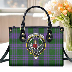 Elphinstone Tartan Crest Leather Handbag