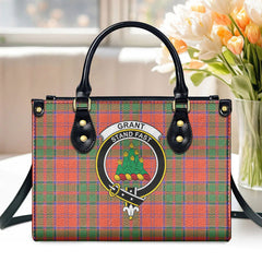 Grant Ancient Tartan Crest Leather Handbag