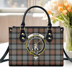 Gunn Weathered Tartan Crest Leather Handbag