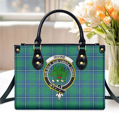 Irvine Ancient Tartan Crest Leather Handbag