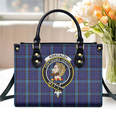 Kirkcaldy Tartan Crest Leather Handbag