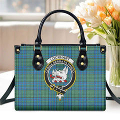 Lockhart Tartan Crest Leather Handbag