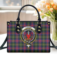 Logan Modern Tartan Crest Leather Handbag