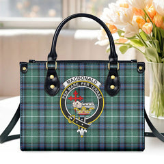 MacDonald of the Isles Hunting Ancient Tartan Crest Leather Handbag