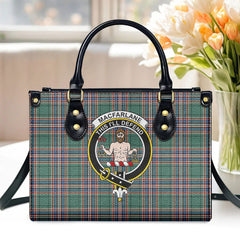 MacFarlane Hunting Ancient Tartan Crest Leather Handbag