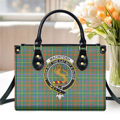 MacIntosh Hunting Ancient Tartan Crest Leather Handbag