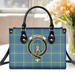 MacIntyre Hunting Ancient Tartan Crest Leather Handbag