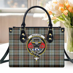 MacLeod of Harris Weathered Tartan Crest Leather Handbag