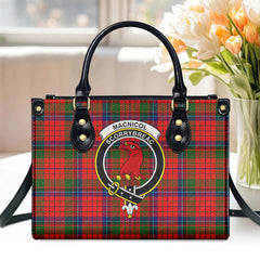 MacNicol (of Scorrybreac) Tartan Crest Leather Handbag