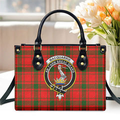 MacQuarrie Tartan Crest Leather Handbag