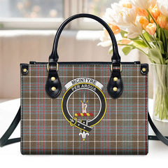 McIntyre Hunting Weathered Tartan Crest Leather Handbag