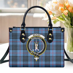 McKay Blue Tartan Crest Leather Handbag