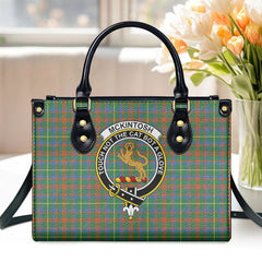 McKintosh Hunting Ancient Tartan Crest Leather Handbag