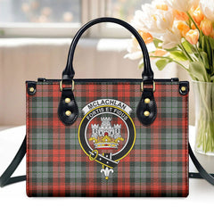 McLachlan Weathered Tartan Crest Leather Handbag