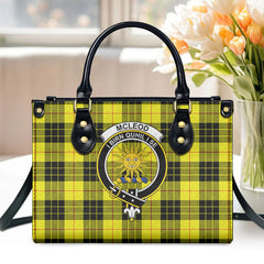 McLeod of Lewis Modern Tartan Crest Leather Handbag