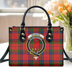 McNicol (of Scorrybreac) Tartan Crest Leather Handbag