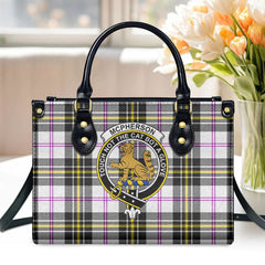 McPherson Dress Modern Tartan Crest Leather Handbag