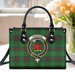 Primrose Tartan Crest Leather Handbag