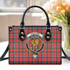 Sinclair Modern Tartan Crest Leather Handbag