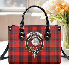 Wemyss Modern Tartan Crest Leather Handbag