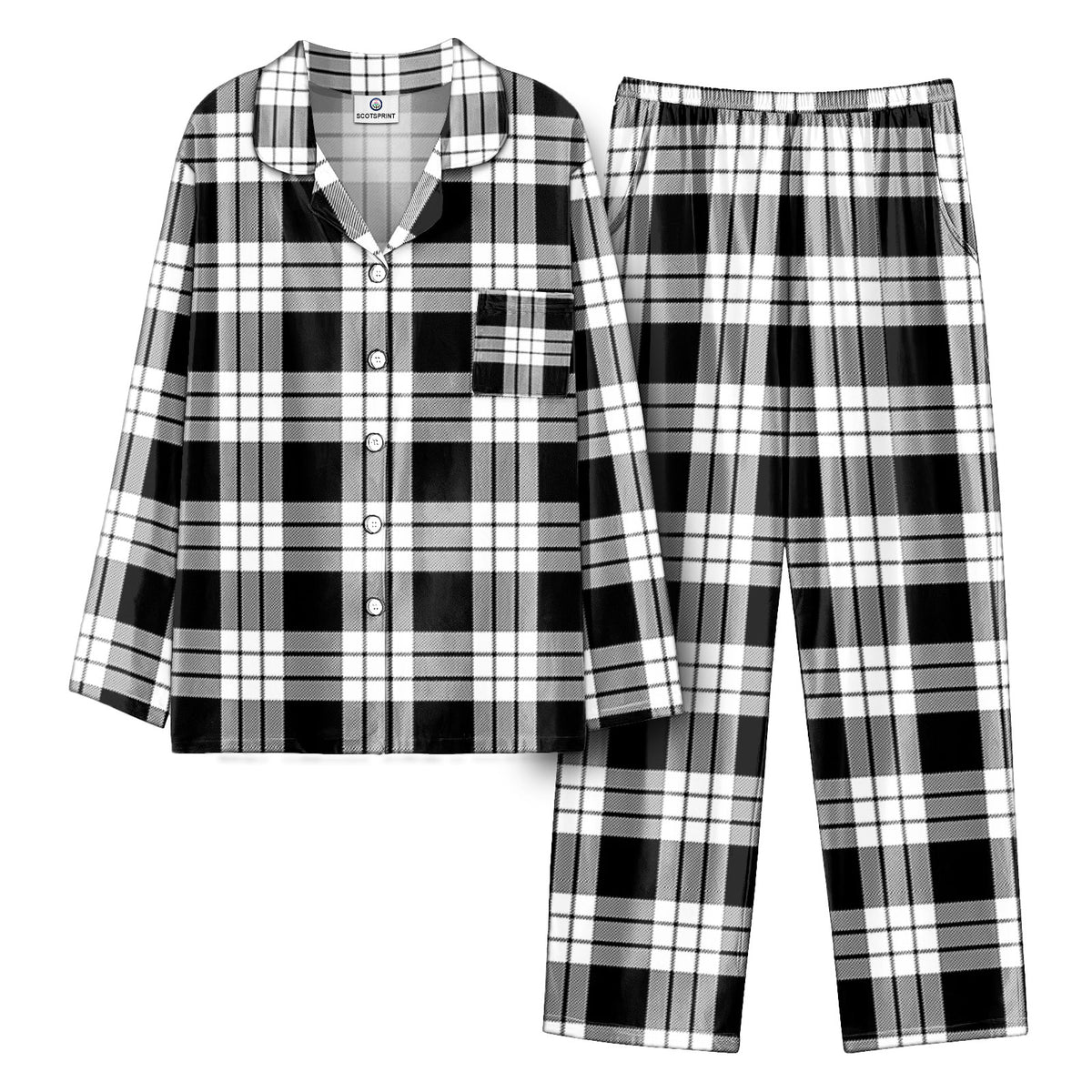 McFarlane Black _ White Tartan Pajama Set