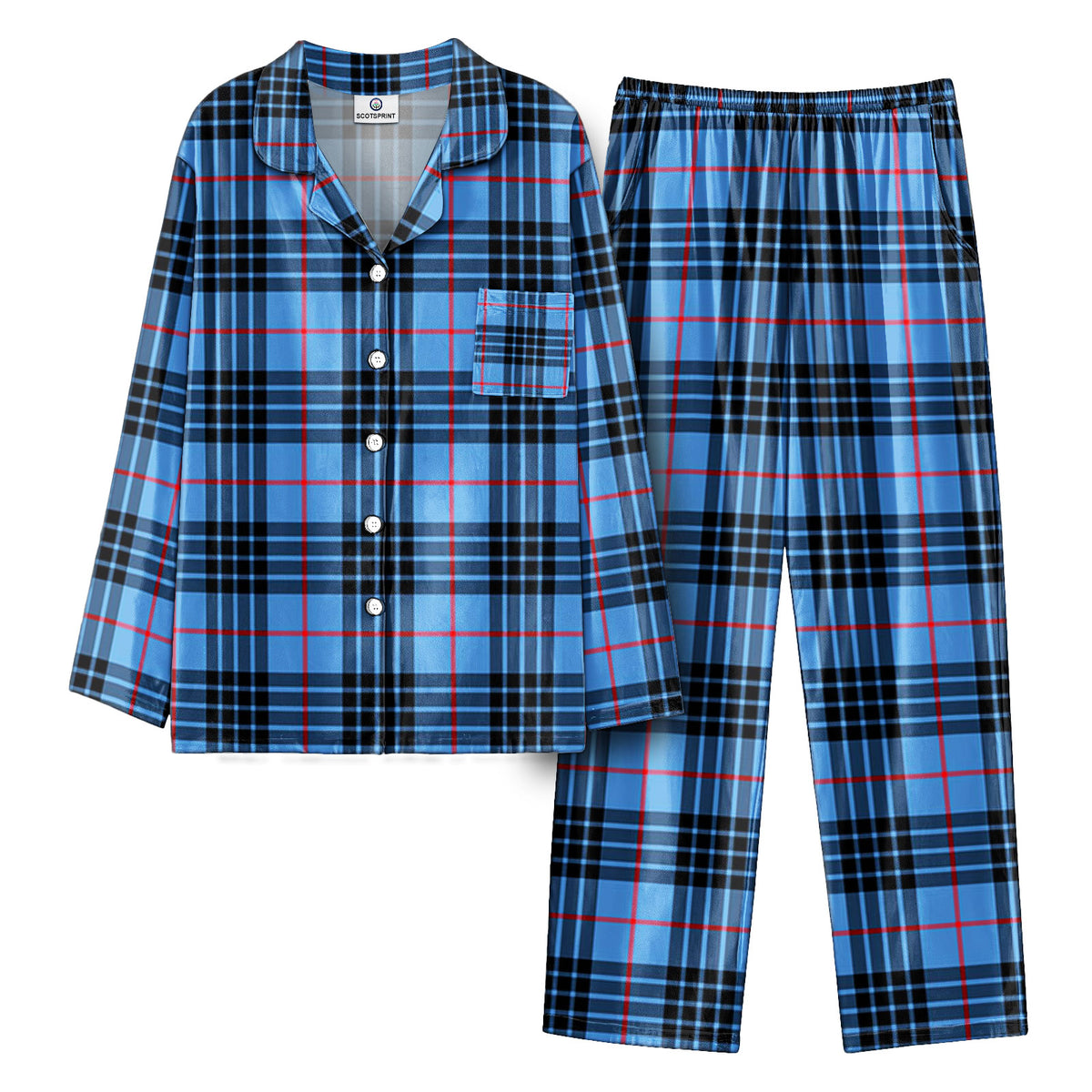 McKay Blue Tartan Pajama Set