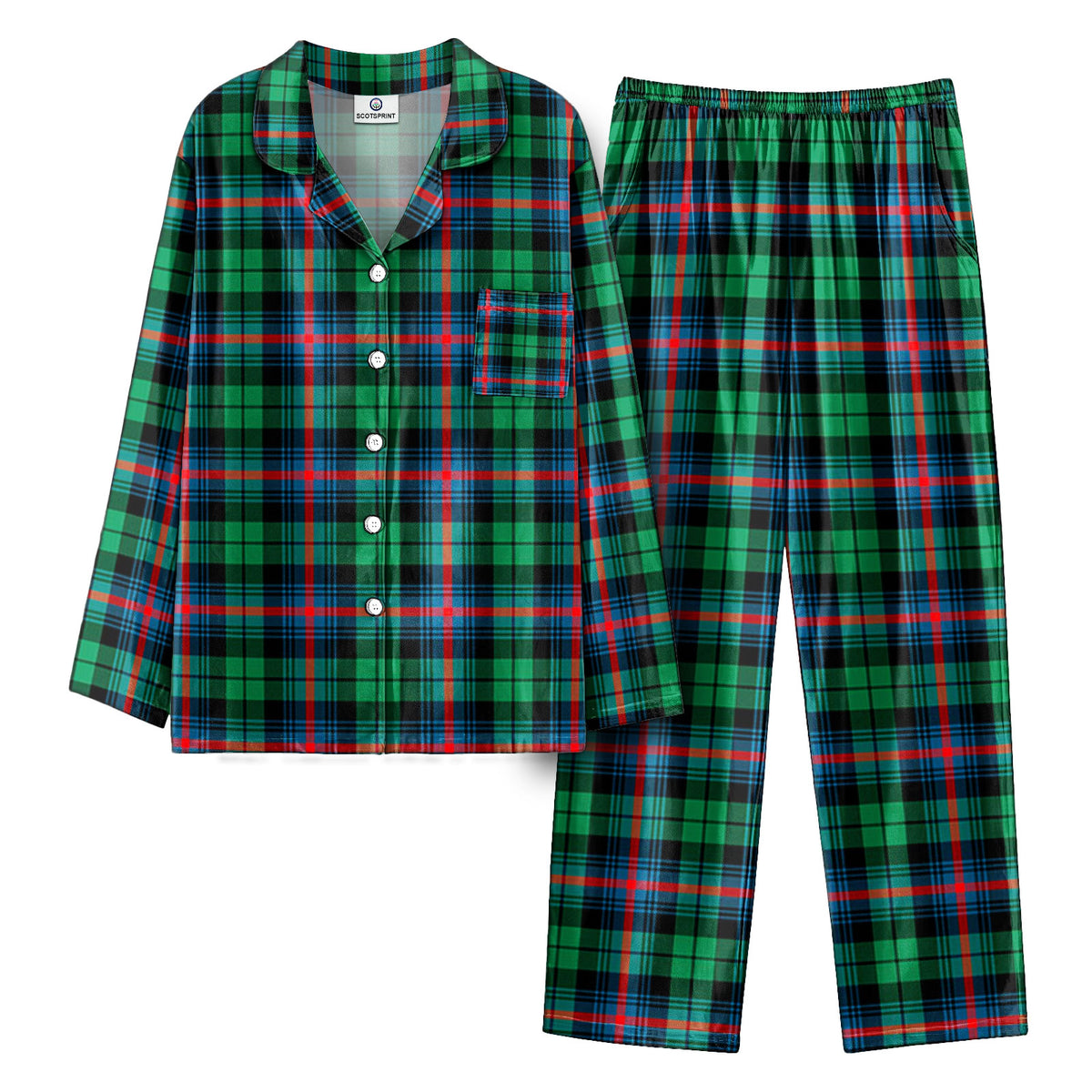 Urquhart Broad Red Ancient Tartan Pajama Set