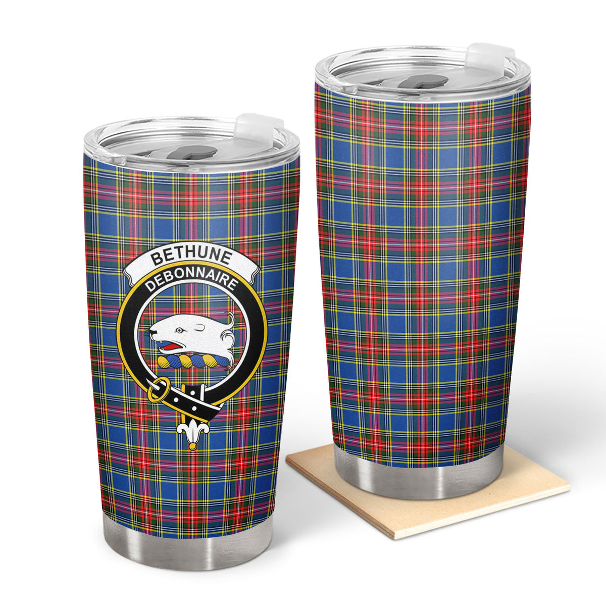 Bethune Modern Tartan Crest Tumbler