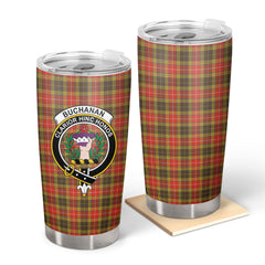 Buchanan Old Set Weathered Tartan Crest Tumbler