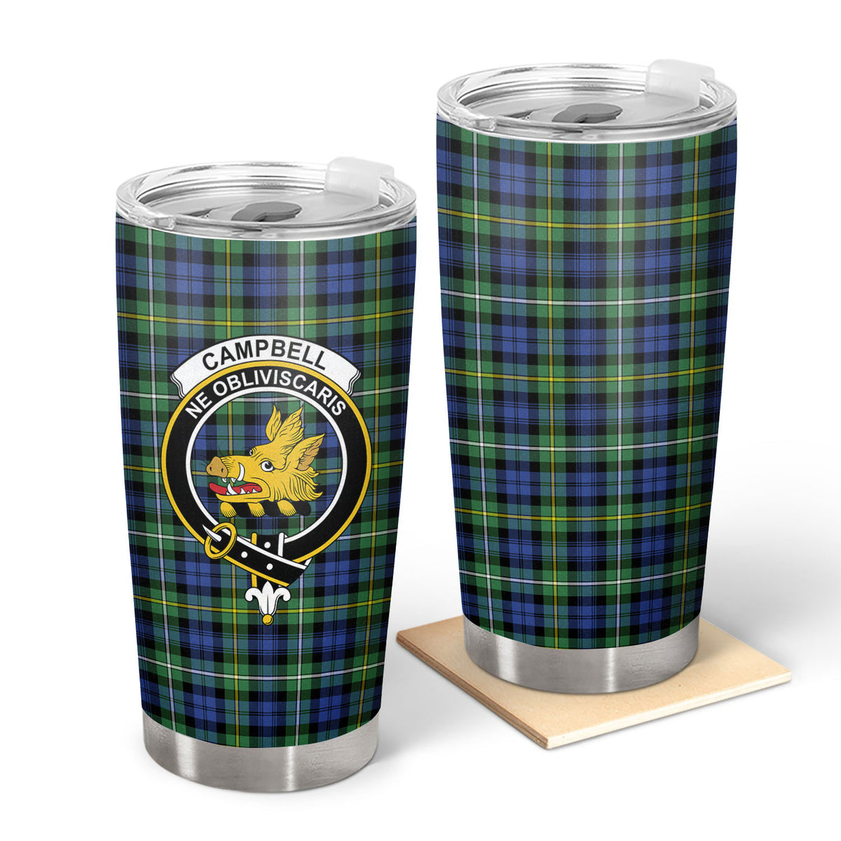 Campbell Argyll Ancient Tartan Crest Tumbler