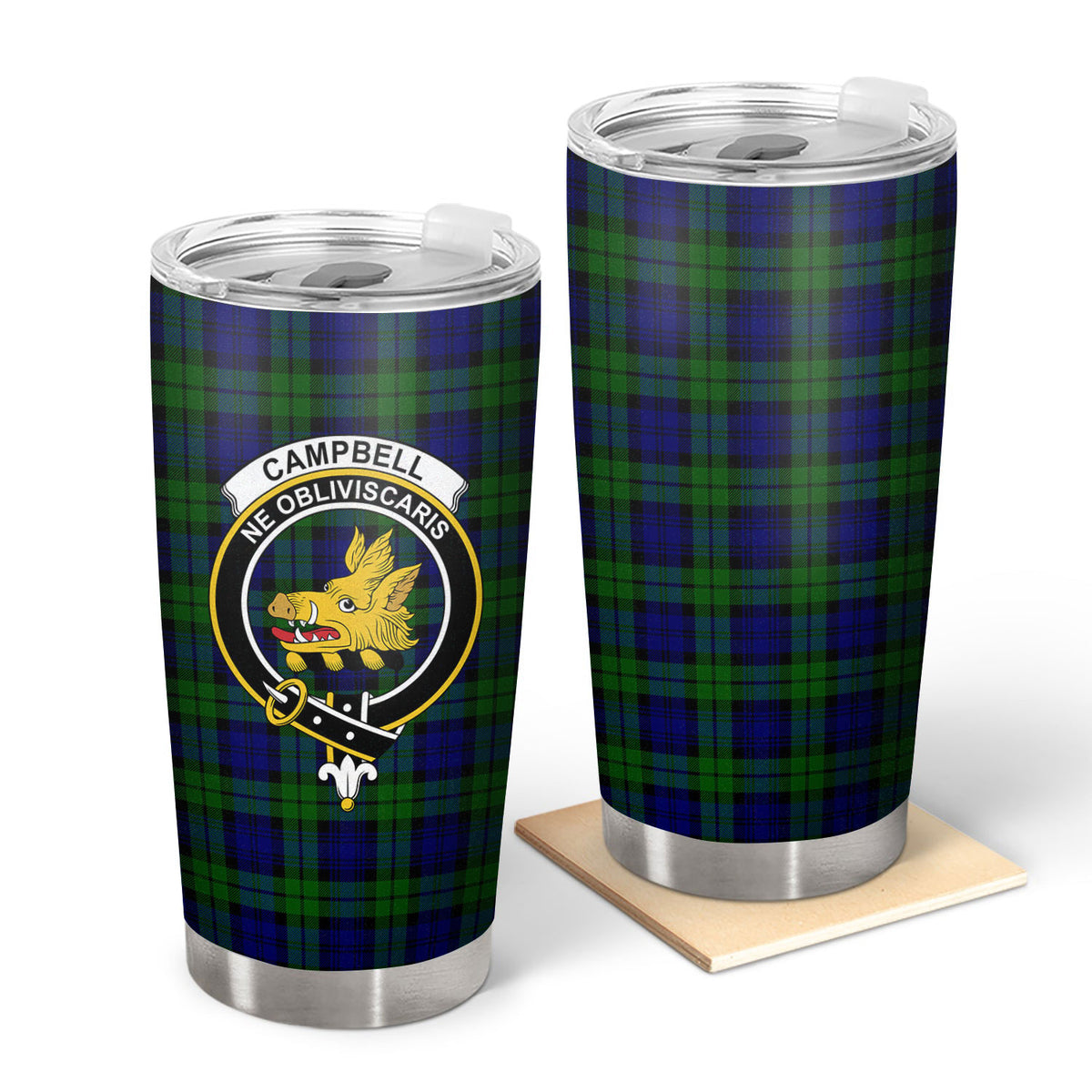 Campbell Modern Tartan Crest Tumbler