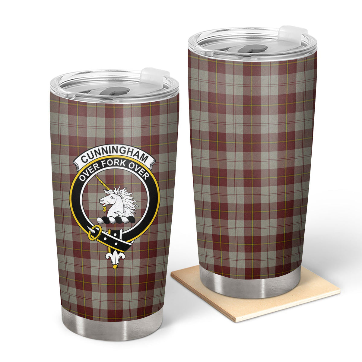 Cunningham Burgundy Dancers Tartan Crest Tumbler